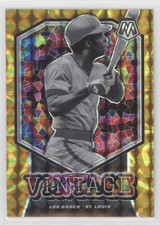 2021 Panini Mosaic Vintage Reactive Yellow Prizm 14/99 Lou Brock #V8 HOF 0s23