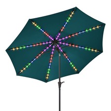 9ft Patio Umbrella with 80 LED Solar Lights, Table Umbrella Outdoor Patio wit...