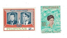 PHILIPPINES STAMP IMELDA MARCOS JOHN & ROBERT KENNEDY HINGED MNH