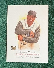 DELMON YOUNG - 2007 TOPPS ALLEN & GINTER ROOKIE CARD # 120 - RAYS - TWINS - MLB. rookie card picture