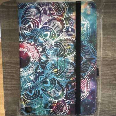 Multicolor Folding Folio Tablet Case Synthetic Leather Flexible Mandala Pattern