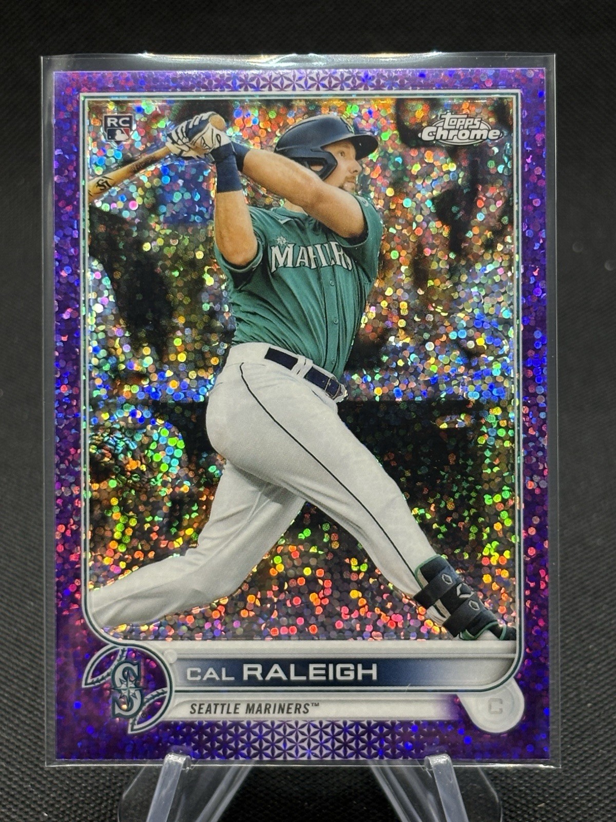 2022 Topps Chrome Cal Raleigh RC /299 Purple Speckle Refractor #149 Rookie 🔥