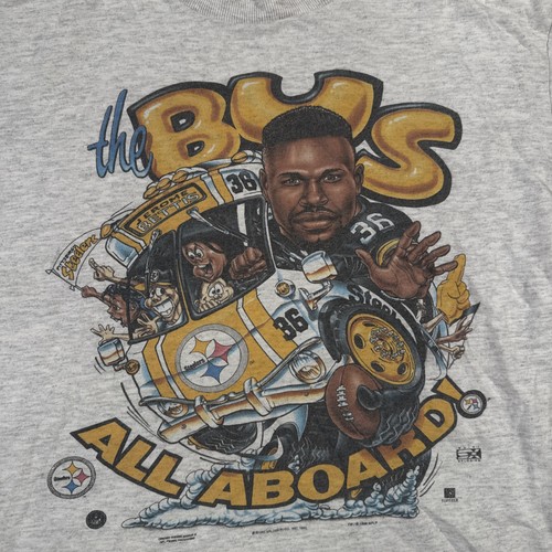 90s Vintage Kids Jerome Bettis Caricature T-Shirt NFL Pittsburgh Steelers Size L - Bild 2 von 12