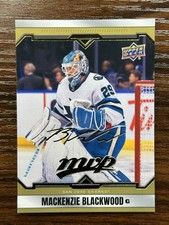 2024 Upper Deck MVP Hockey Mackenzie Blackwood Sharks Base Gold Script #168