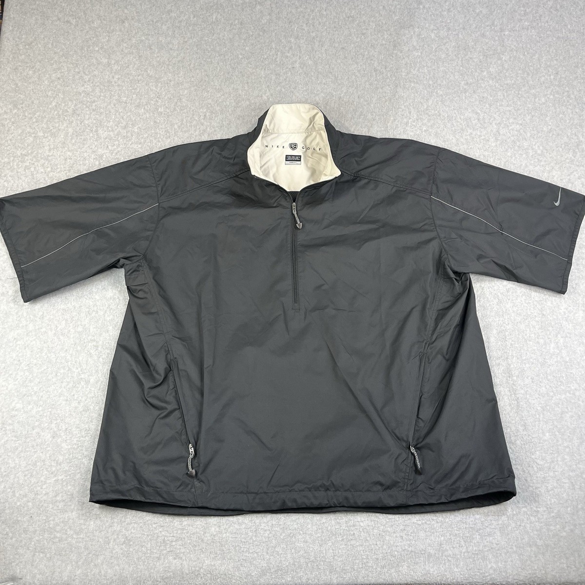 メンズウェア 90s nike golf snap pullover jacket Vintage 90s Nike Golf Clima Fit Short Sleeve Rain Jacket Mens XXL
