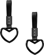 2 PCS Handle Warning Pull Ring, Heart-Shaped Car Handle Straps, Drift Charm Rear