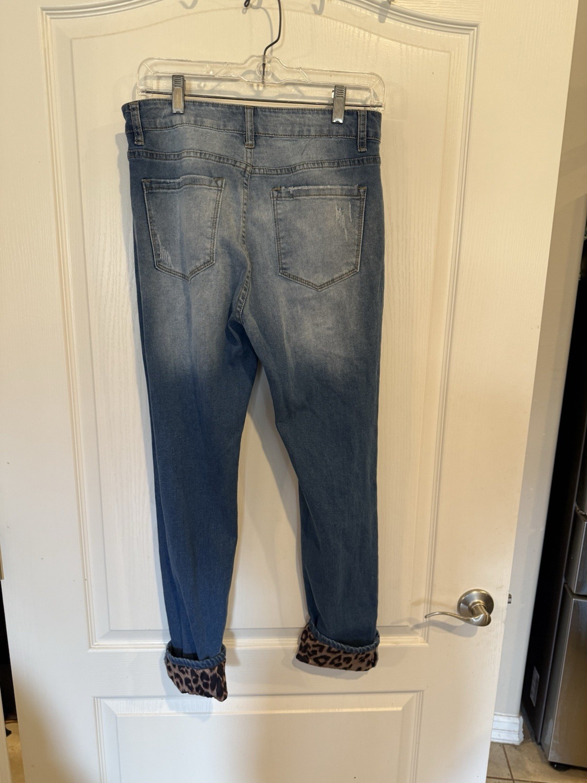 Leopard Patchwork and cuff Distressed stretch ank… - image 2