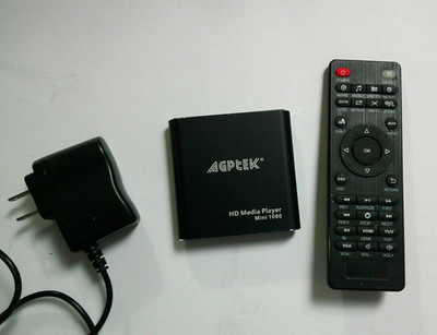 AGPTEK MINI 1080P HD MEDIA PLAYER HDMI USB WORKING BLACK WITH REMOTE