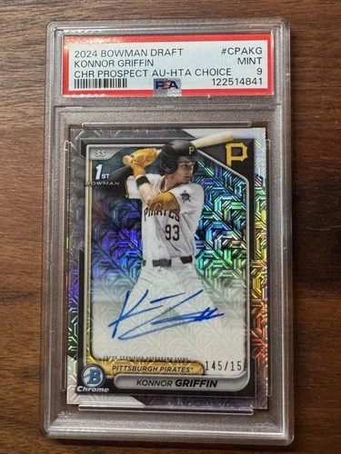 2024 Bowman Draft Konnor Griffin 1st Chrome Auto HTA Choice Refractor /150 PSA 9