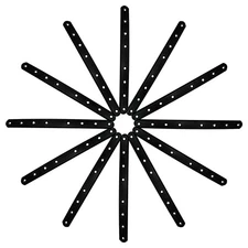 10 Pack Straight Brackets Black, 10Inch 250MM Mending Plate Metal Brackets