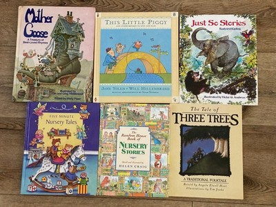 Nursery Rhyme Story Oversized Jumbo Preschool Teacher Reading 6 Picture Book Lot