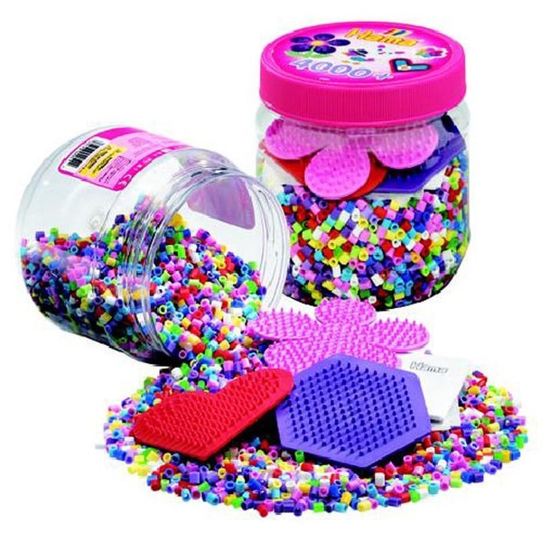 Original Hama Midi 2051 BüGelperlen Dose 4000 Rosa-Mix Perlen Inkl. 3 Platten-image