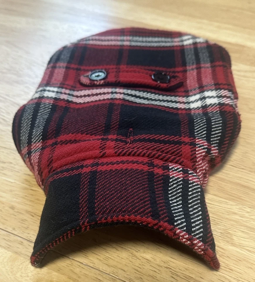 Abrigo Chaqueta A Cuadros SimplyDog Invierno Rojo y Negro Pequeño Mezcla Lana/Poliéster Usado Foto 2 de 4