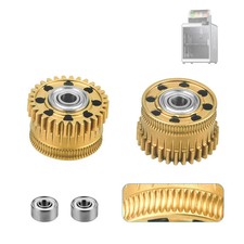 K2 Plus All-Metal Gold Extruder Gear kit with DLC Coating  Perforated Lightweig