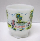 Anchor Hocking Fire King Florida Coffee Mug Cup Flamingo Palm Trees Vintage