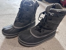 Totes Boys Dark Gray Camo Lace Up Snow Boots Size 2
