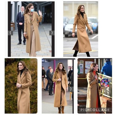 Massimo Dutti Limited Edition Cashmere Wool Coat Camel ASO Kate Middleton 10 6 