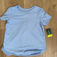 Tek Gear Soft Tek Girls Blue Short Sleeve Active Performance Tee Shirt UPF 40+