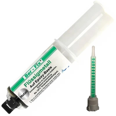 BER-FIX® Ber-Fix 2K Flüssigmetall hitzebeständig 120°C 25g Metallkleber Metallspachtel