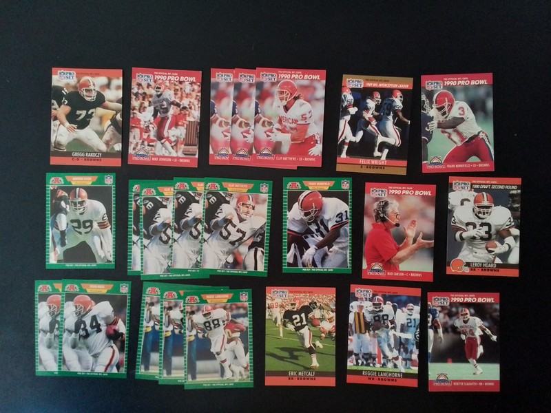 Cleveland Browns- 23 Pro Set Card Lot- Metcalf, Mack, Langhorne, Slaughter- RC