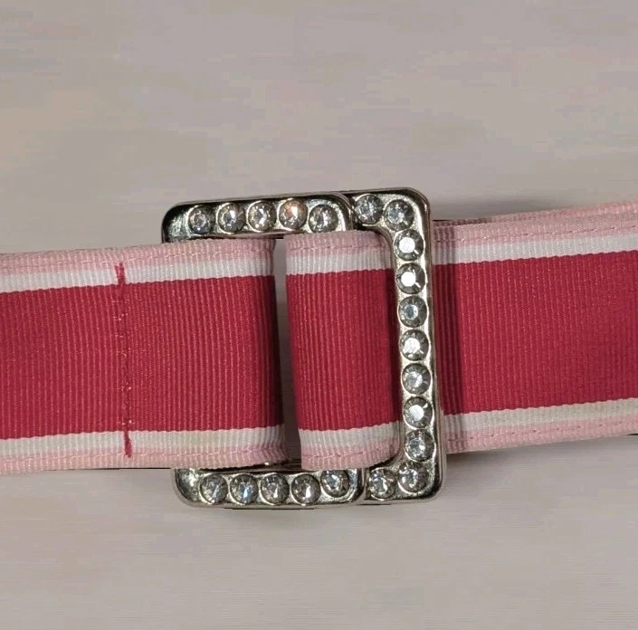 Y2K Belt Express Pink Suede Double Grommet Belt Medium Genuine Y2K Womens grommet brown belt - Gem main image 2