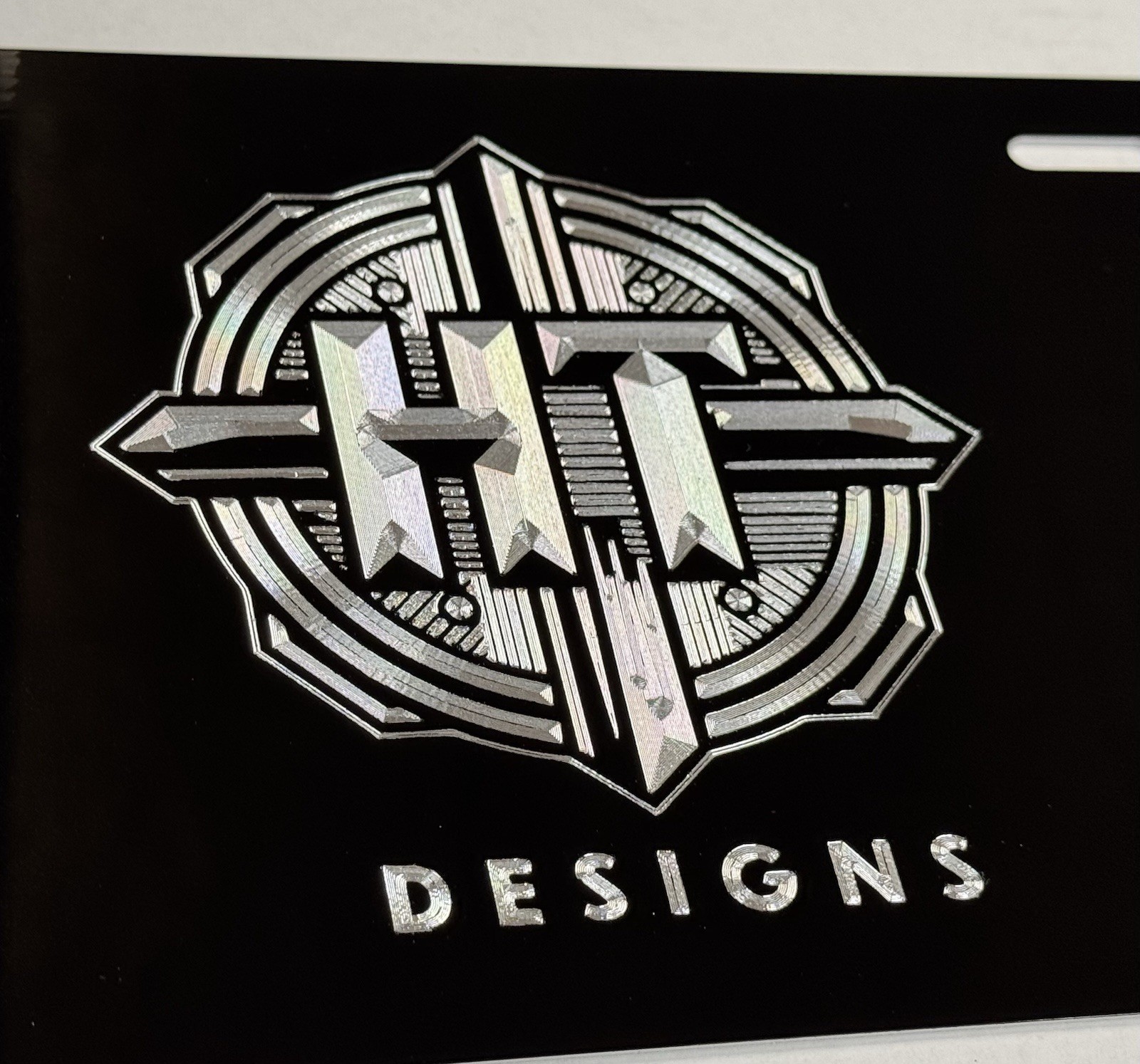 REFLECTIVE Engraved Custom Business Logo Diamond Etched License Plate Car Tag