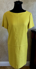 NWT $128.00 TAHARI NORDSTROM Yellow Weave Beatrice Sheath Dress ~ 12 Petite
