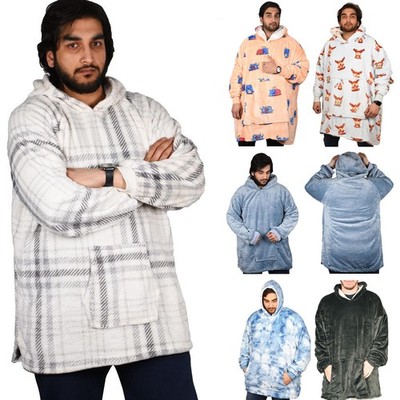 Hoodie Decke Erwachsene Oversized Sweatshirt Sherpa Fleece Big Hooded Ultra Plüsch