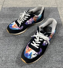 INKKAS Caladium Floral Black Suede Tropical Low Fashion Sneakers Women 10 Men 8