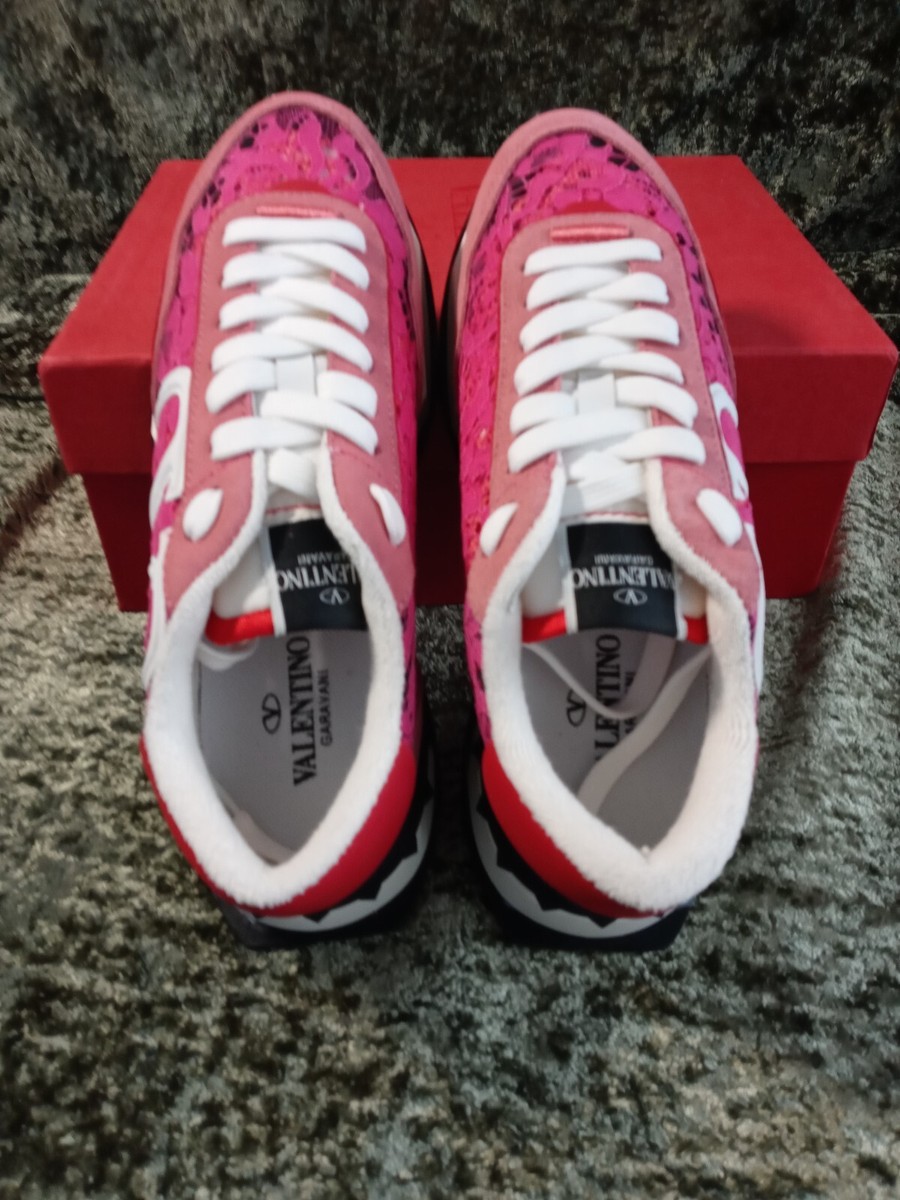 Valentino Garavani Lacerunner Women's Rose Red Sneakers Size Valentino Garavani Lacerunner Women's Rose Red Sneakers Size
