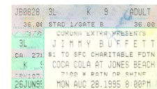 Jimmy Buffett concert ticket stub