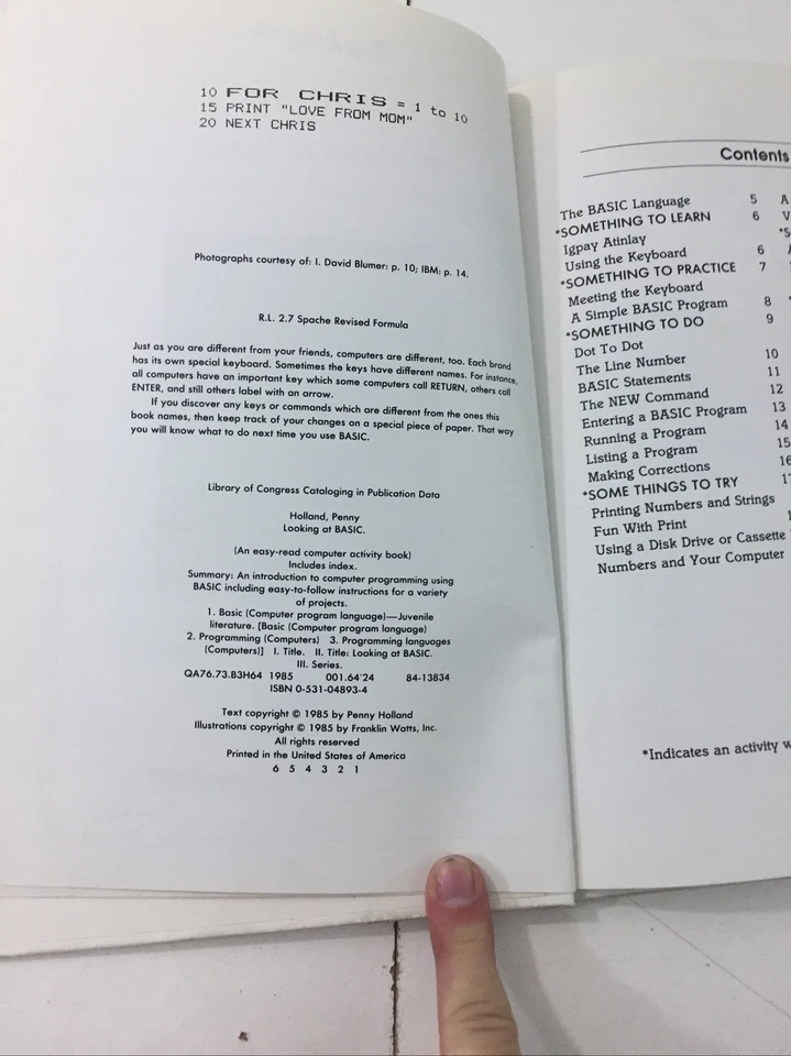 Looking at BASIC - Penny Holland (1985, Hardcover, illustrated) - Image 4 of 4