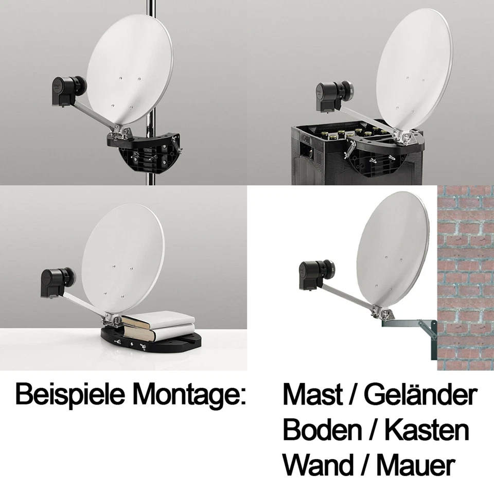 COMAG Satelliten SAT Spiegel + Single LNB Schüssel Antenne Camping Balkon Anlage - Bild 4 von 4