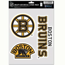 Boston Bruins Wincraft NHL Decal Sheet 3 Decals Multi Use Decal