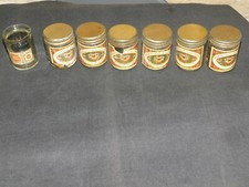 Set of 7 Antique Sales Display Glasses, Around 1920, With Different Labels