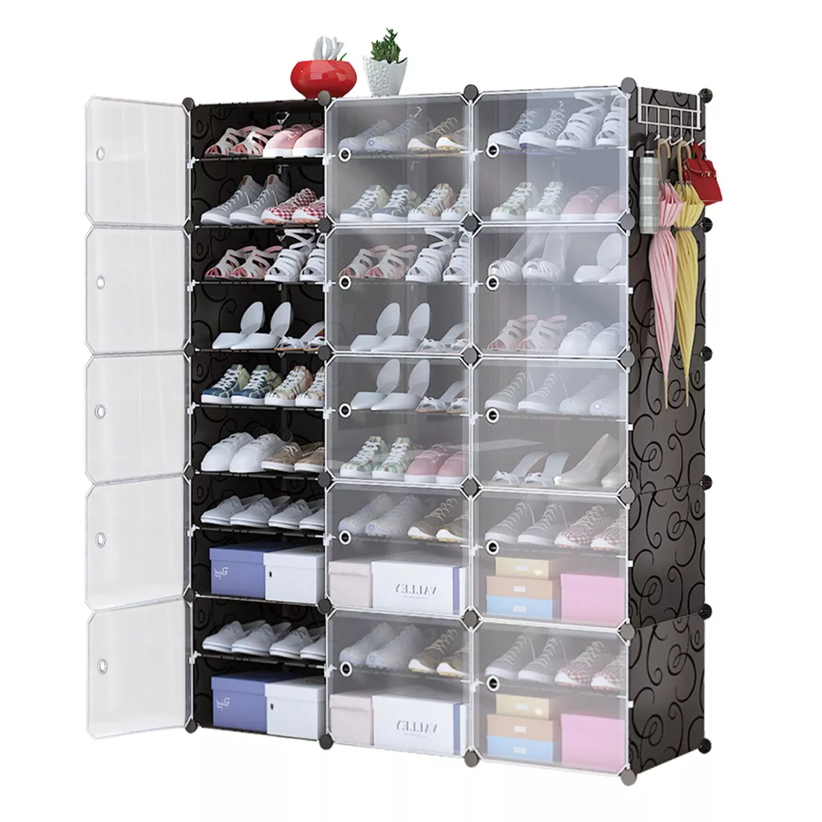 Small Shoe Cabinet For Closet, Shoe Storage For Closet, Stackable Shoe  Storage For Front Door, Grey