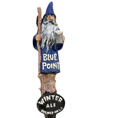 Rare Beer Tap Blue Point Winter Ale Wizard Handle, Gently Used, Home Bar decor