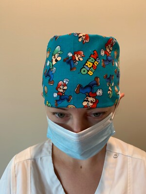 Super Mario surgery scrub cap