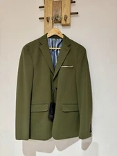 NWT Zara Man Men's Green Textured Comfort Fit Formal Blazer Jacket Size S/M 50