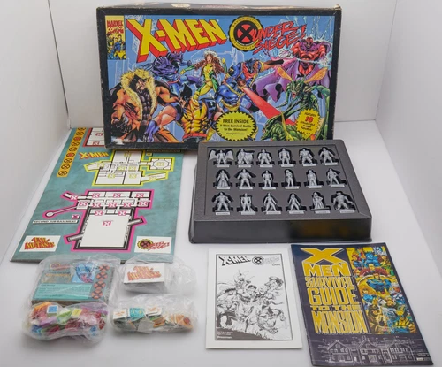 Vintage 1994 X-Men Under Siege Board Game Marvel Comics Pressman 18 Figures