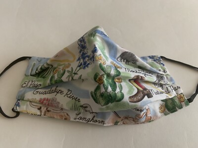 Face mask Texas Map Multi cotton hand made Fun Gift NWT