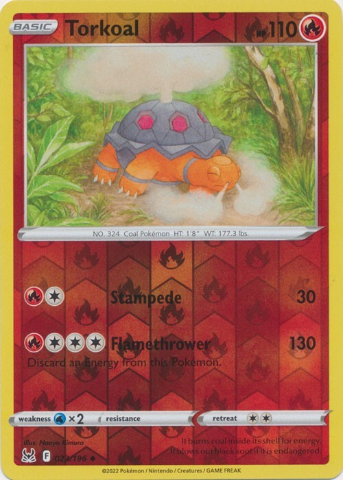 Reverse Holo Torkoal 023/196 Lost Origin Uncommon Pokemon TCG