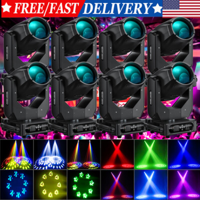 UKing 8Pcs 400W 10R Beam Moving Head Light with Flightcase RGBW Gobo Spot