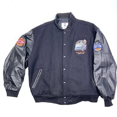 Vtg Rare NBA 1998 New York All Star Game Leather Jacket Mens XL | eBay