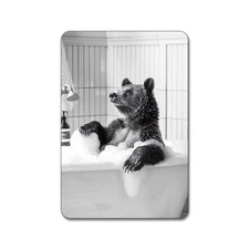 Bear In Bathtub #1 - Cute Funny Bathroom Animals - Magnet