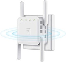 1200Mbps WiFi Extender Signal Booster Long Range 6000 sqft Dual Band 2.4  5 GHz