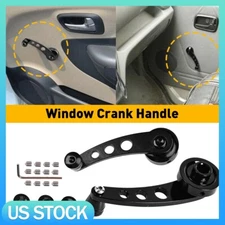 2X Black Window Winder Crank Car Manual Door Handle Aluminum For Most Vehicles