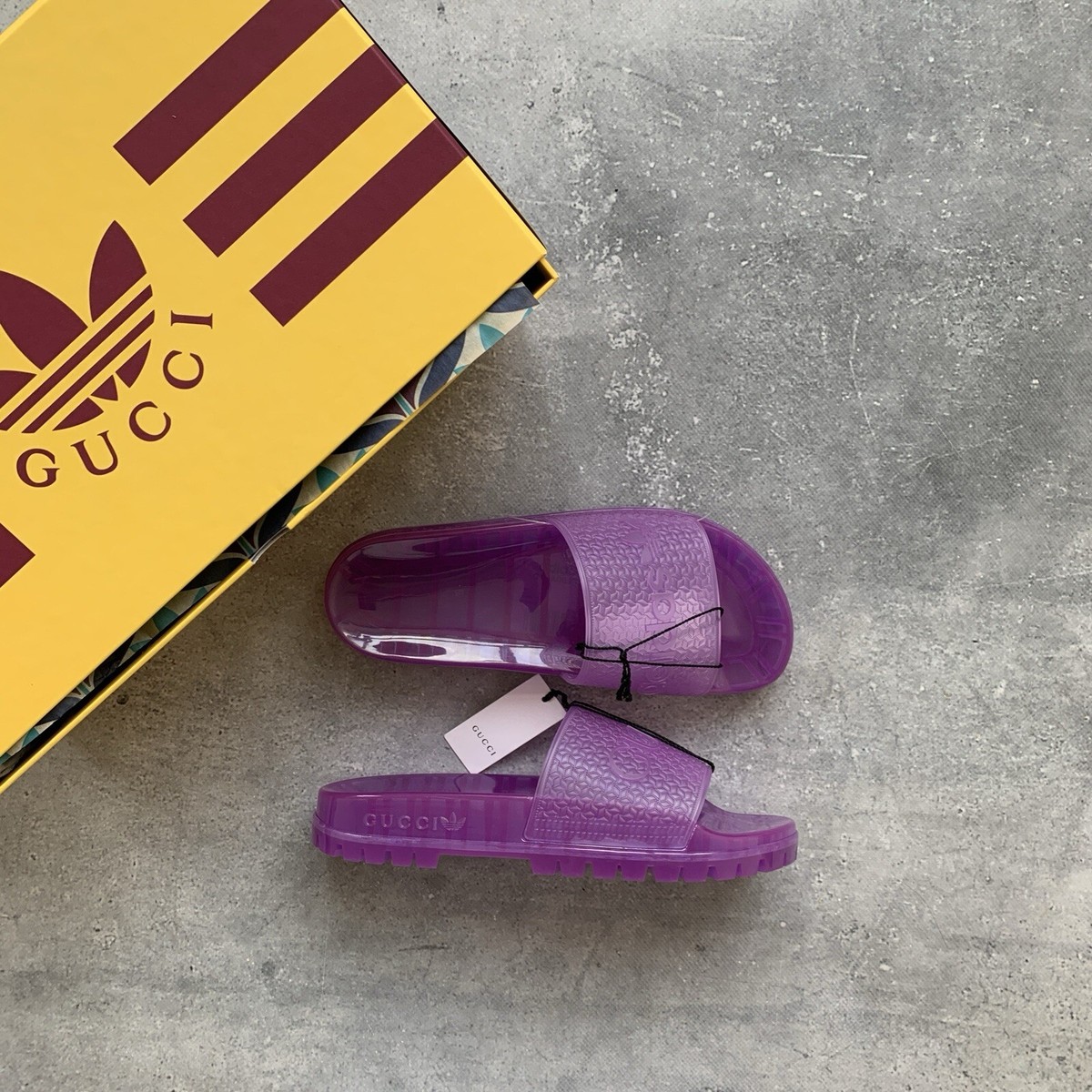 ADIDAS x GUCCI ADILETTE TRANSPARENT WOMEN'S SLIDES SIZE US 9 UK 8