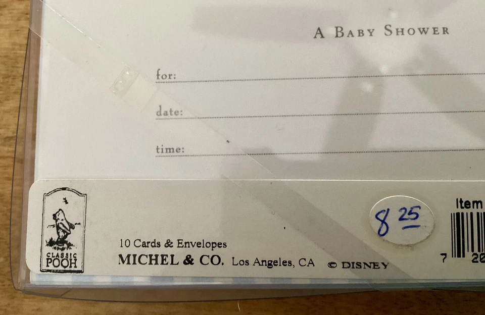 2 cajas de invitaciones de baby shower MICHAEL & CO DISNEY CLASSIC POOH, 10 cada una-NUEVAS Foto 4 de 4