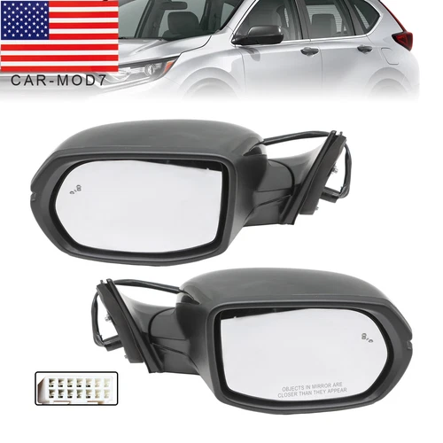 Power Mirror Set For 17-22 Honda CR-V Heated Signal Light Blind Spot Paintable